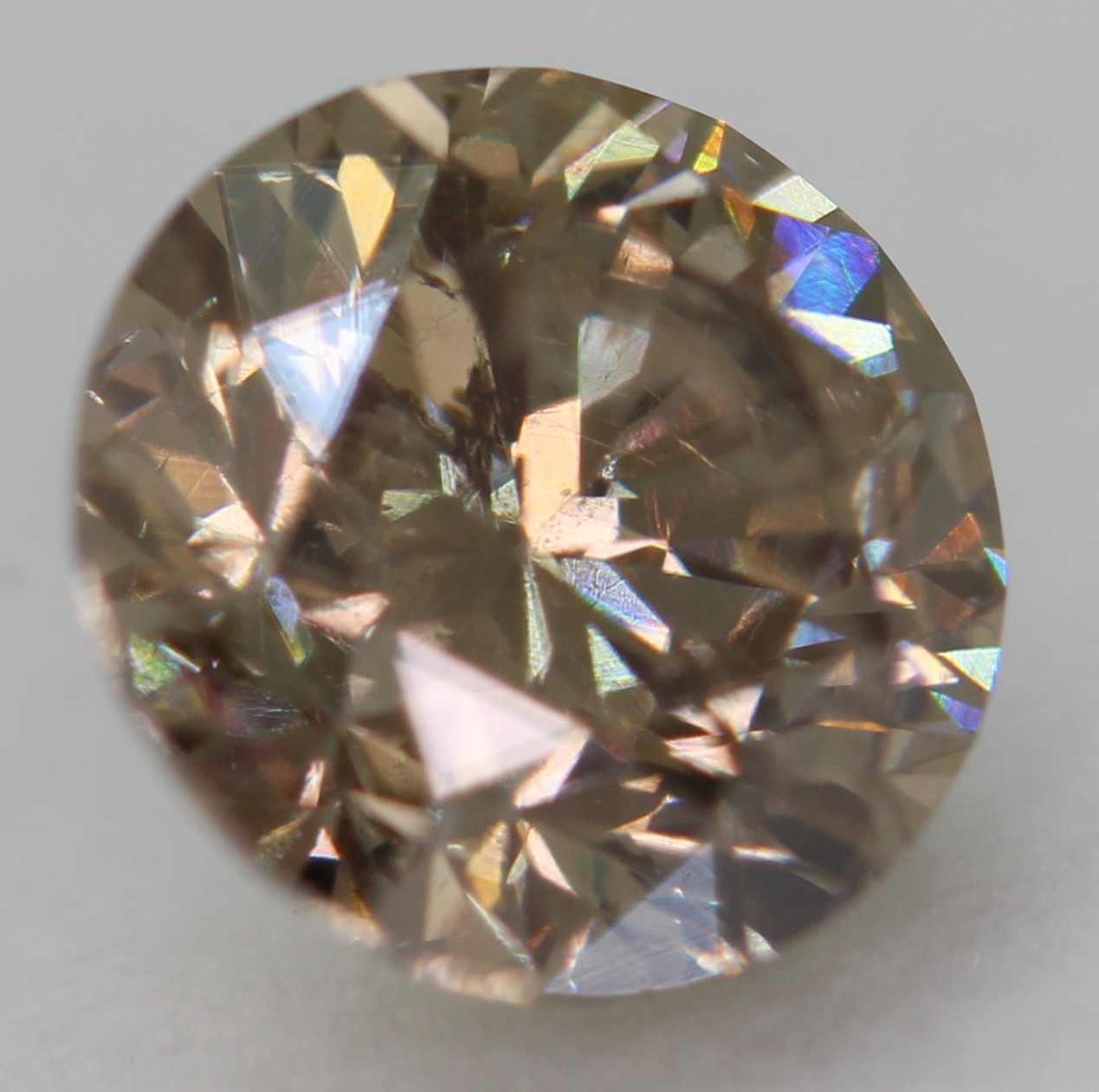 0.75 Carat Yellow Brown VS1 Round Brilliant Natural Enhanced Diamond 5.66m VIDEO