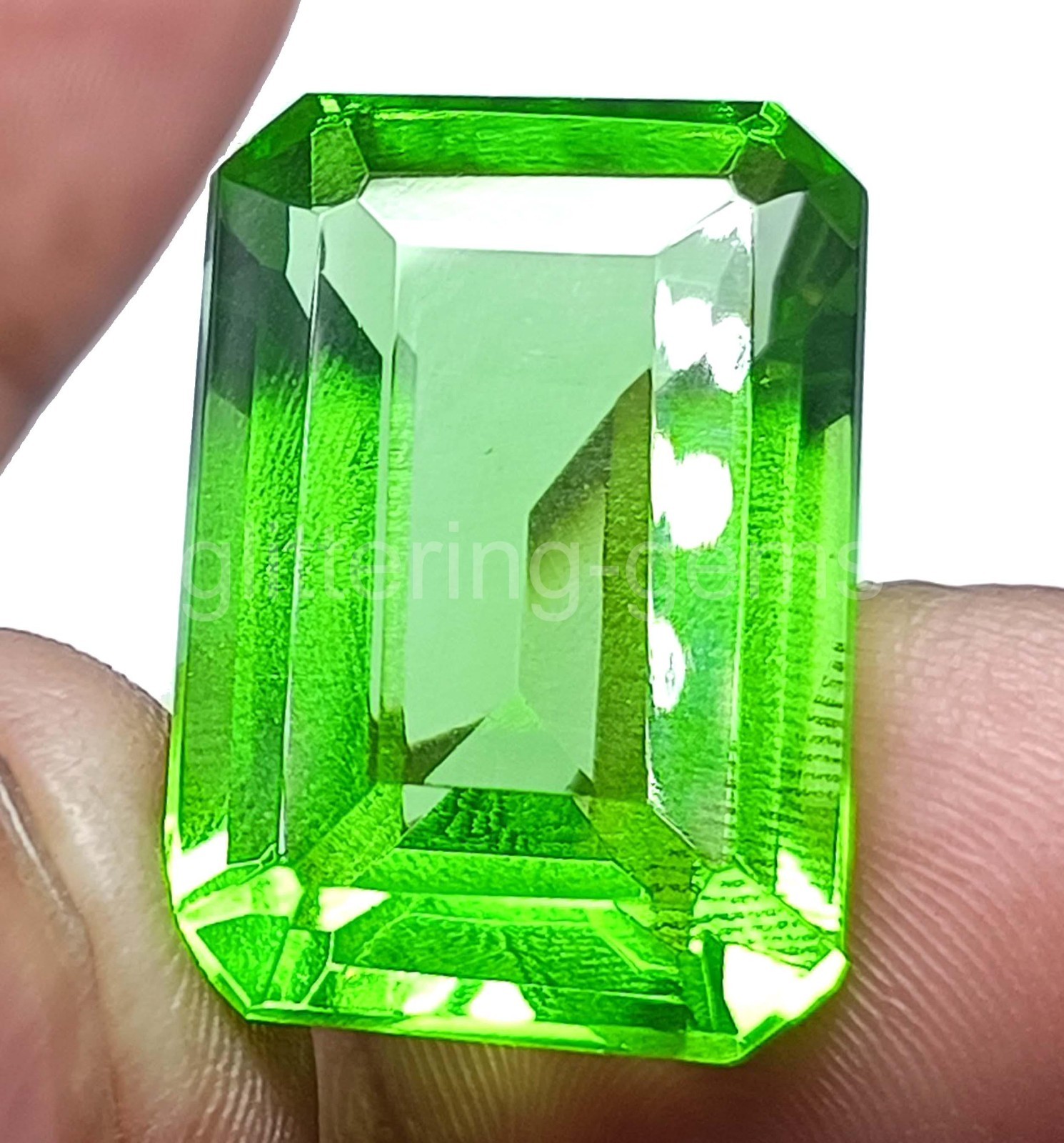 IGL Certified Green Emerald Natural 26 Ct Emerald Cut Loose Gemstone 5DNJ