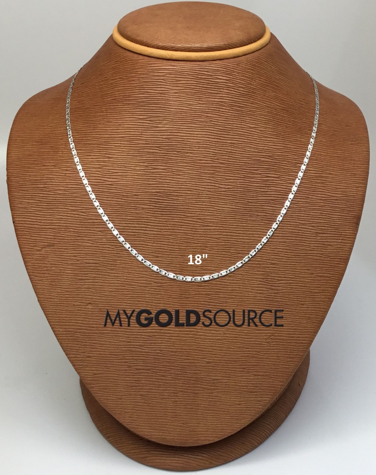 14k Gold Necklace Solid White Gold Valentino Chain 16/18/20 Inches 2.0 MM