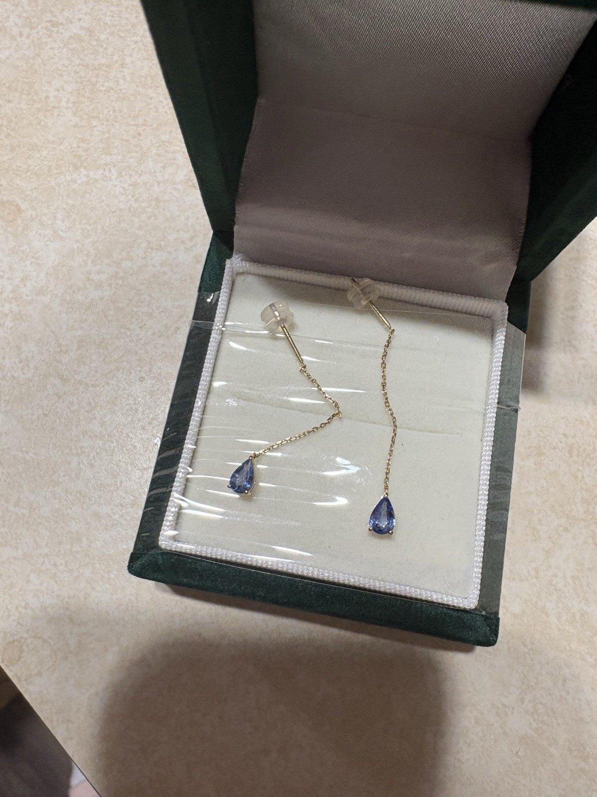 Natural No-Heat Cornflower Blue Sapphire Dangle Earrings –18K Gold AGL Certified