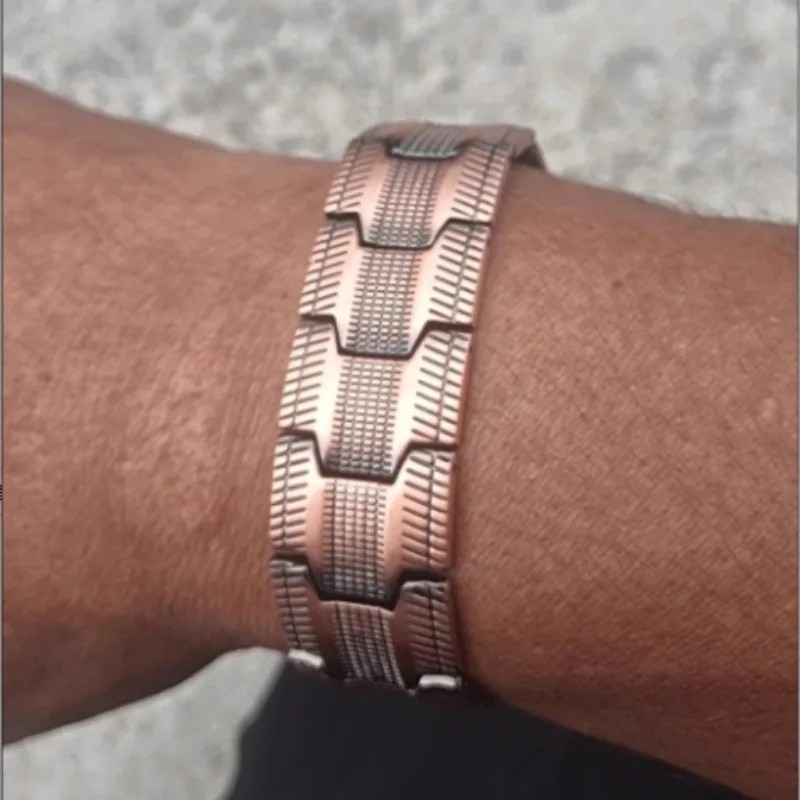 Men’s Copper Bracelet 99.99% Pure Copper Magnetic Adjustable Cuff Bangle