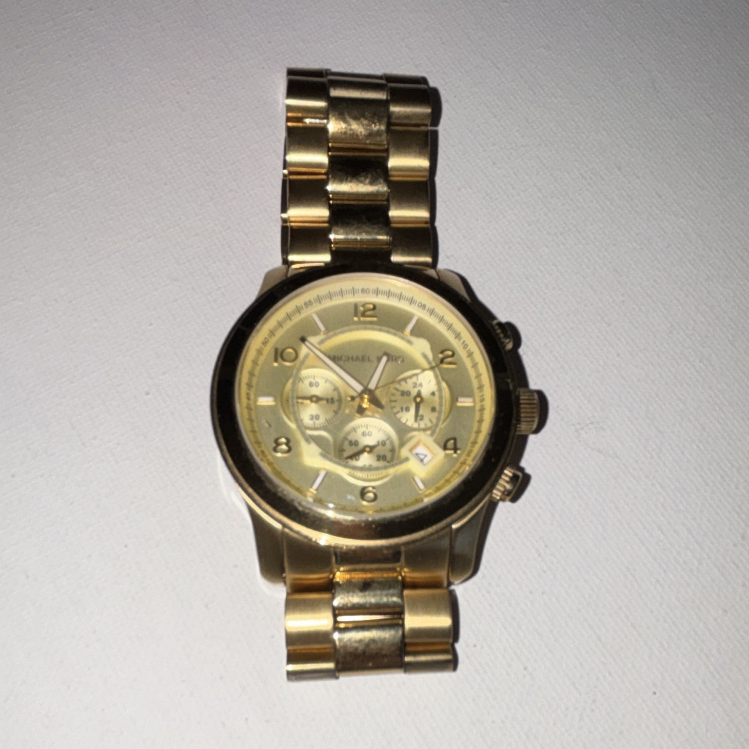 Michael Kors Women’s Quartz Chronograph Date Gold Dial Gold SS Bracelet