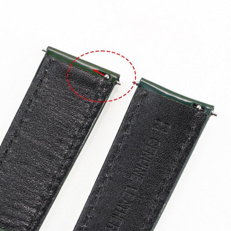 Glossy Genuine Leather Watch Band Strap Smart Bracelet 18-22mm Quick Release