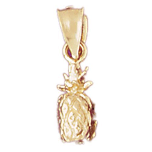 Pineapple 3 Dimensional Charm Pendant 14k Gold (2 Grams)