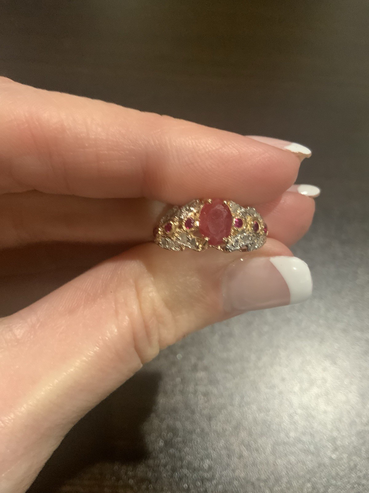 10K Yellow Gold Ruby & Diamond Ring 1.35 CTW Size 7 – New