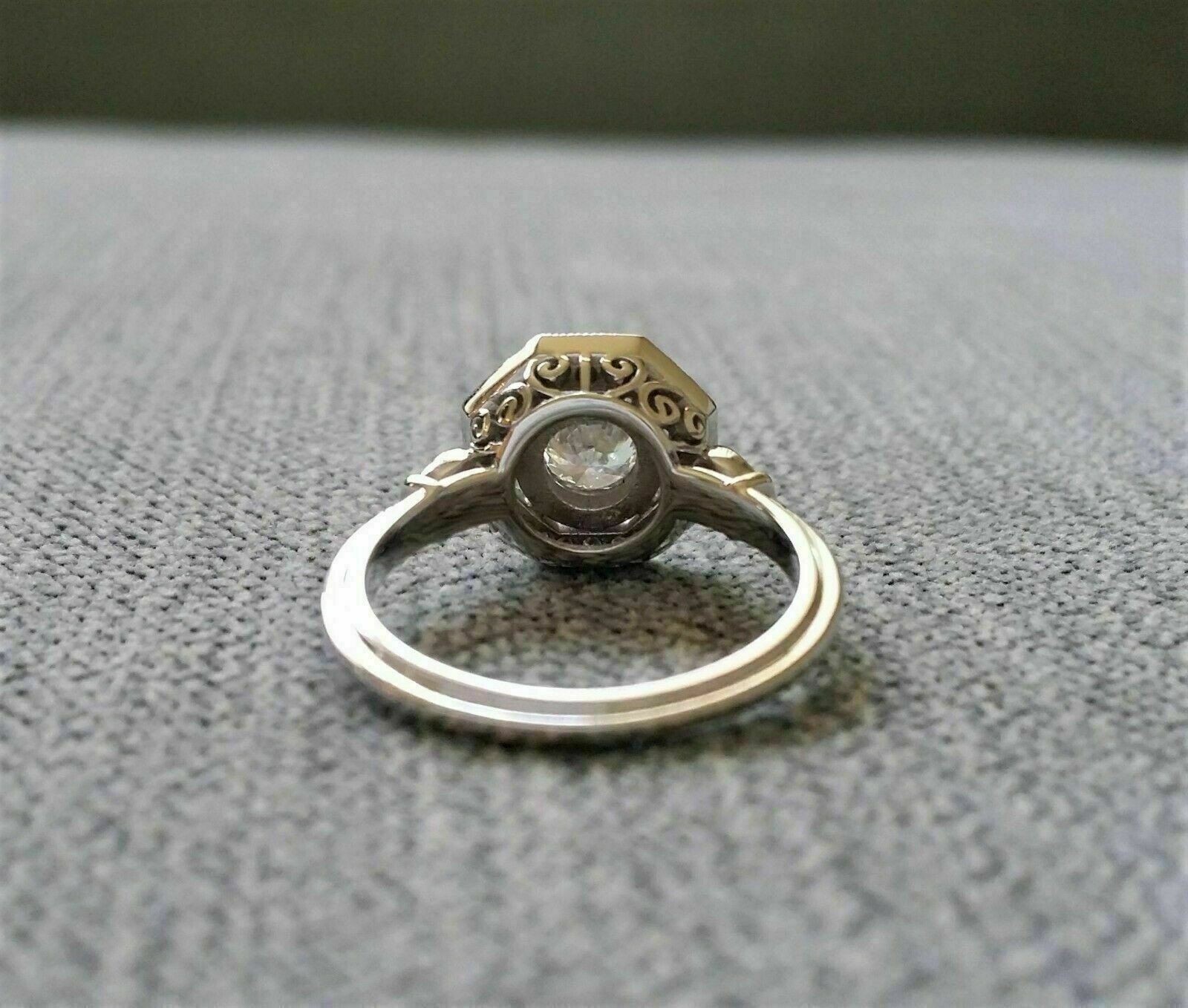 2Ct Lab Created Diamond Antique Engagement Ring 14K White Gold Over
