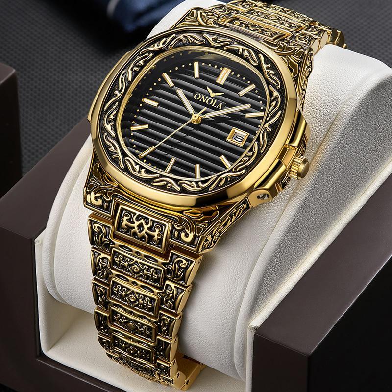 Men’s Gents Watches Casual Quartz Analogue Retro Wristwatches Antique Style Date