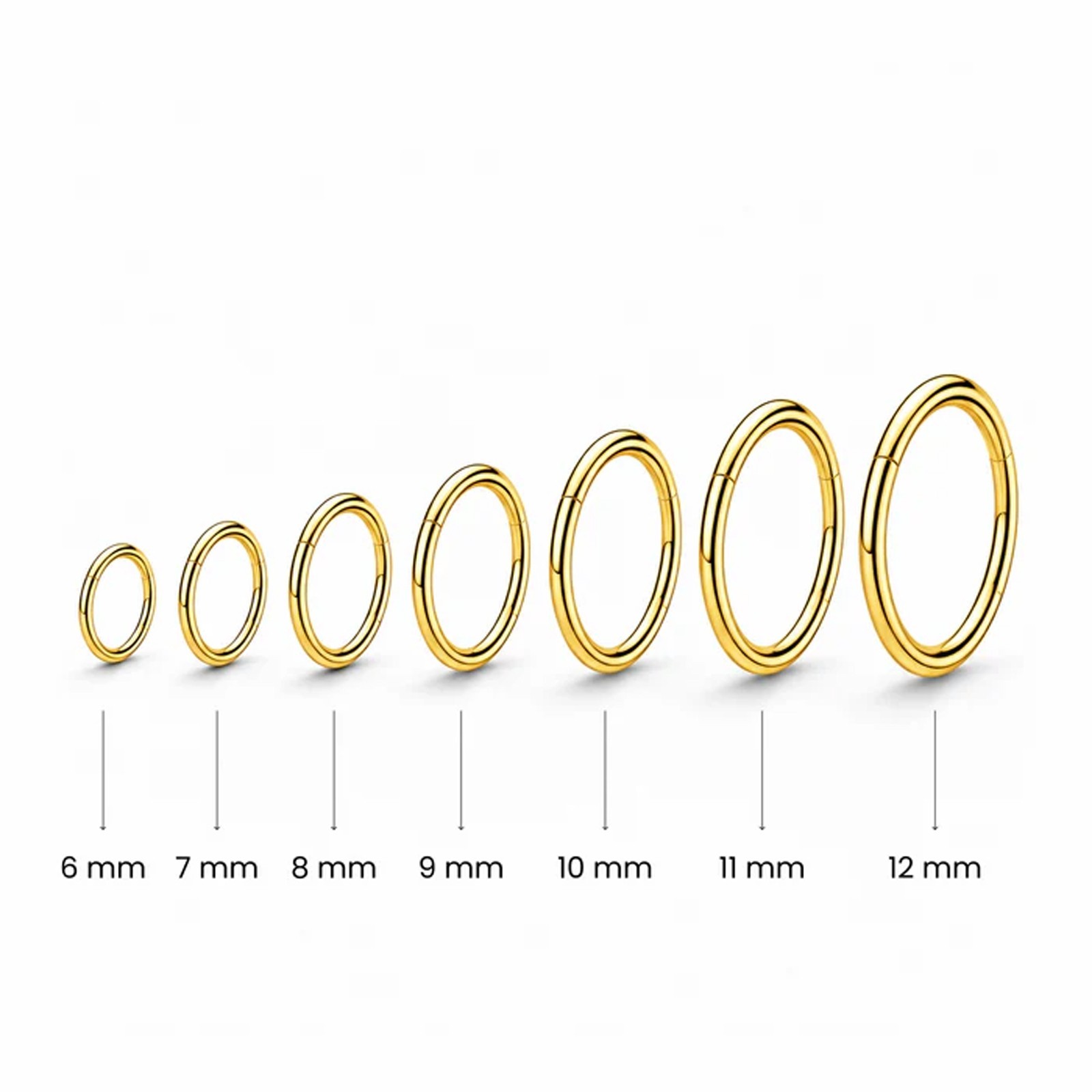 14K Solid Gold Hinged Segment Clicker Ring Nose Septum Cartilage Helix Tragus