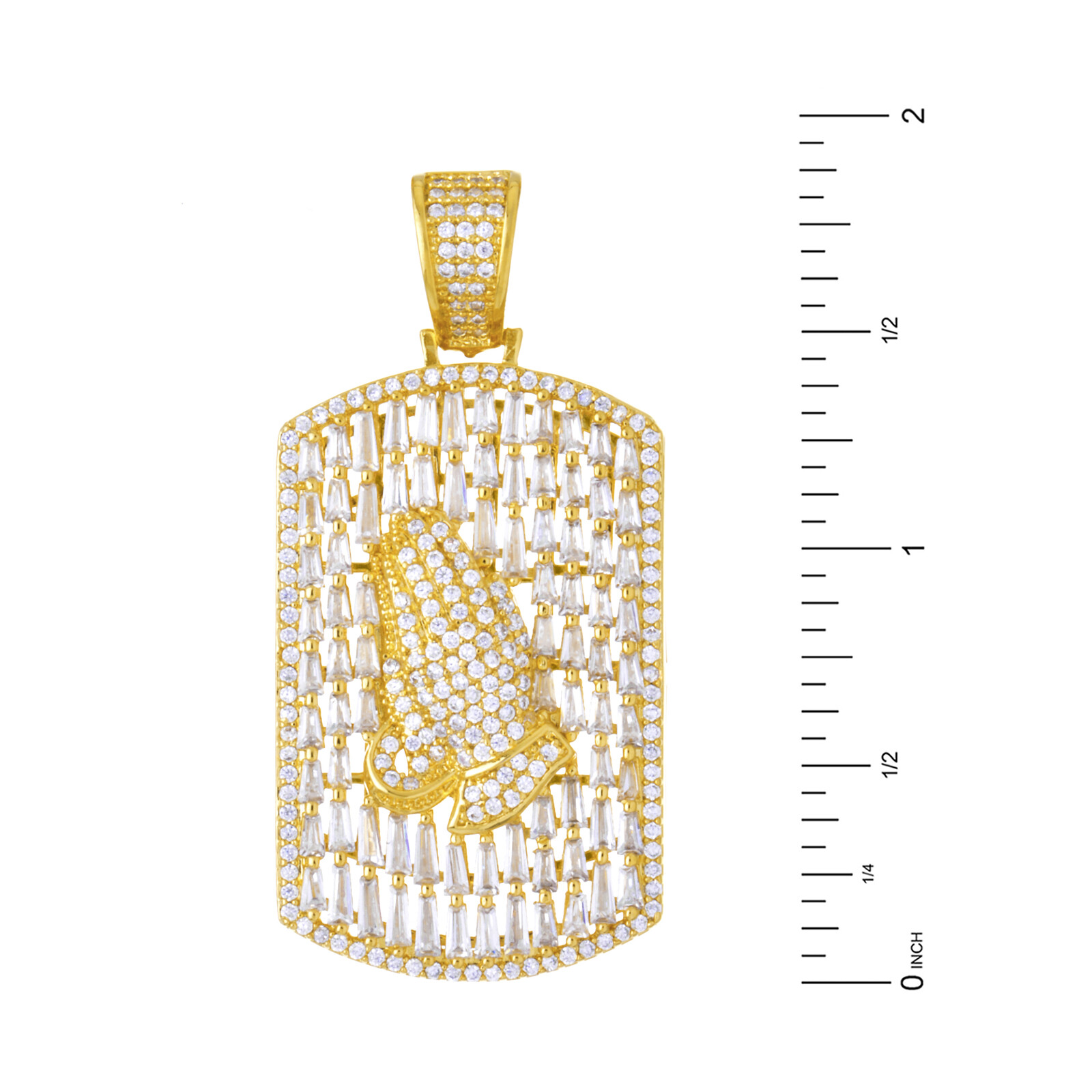 Rapper Pray Hand Dog Tag Pendant 20 inch Choker Tennis Chain Necklace BCT 17100