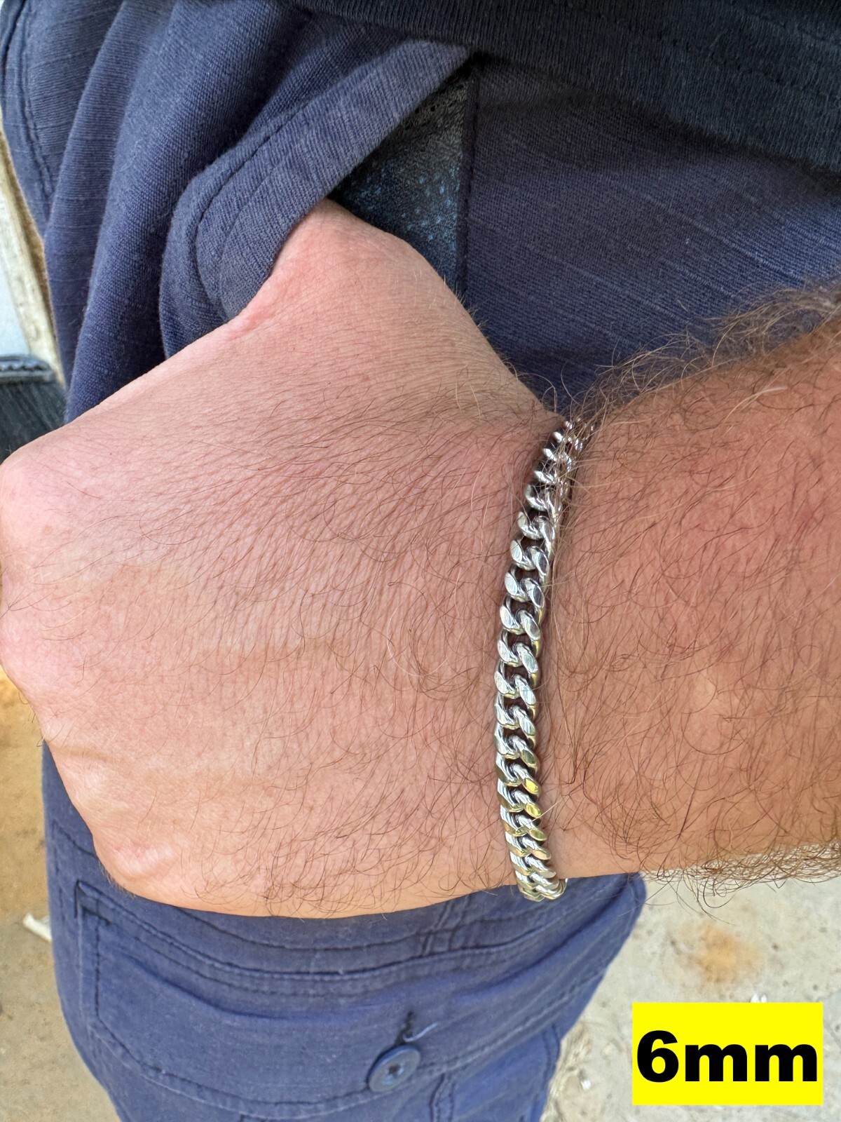 Miami Cuban Link Bracelet White Gold Plated Stainless Steel 4-18mm Mens Ladies