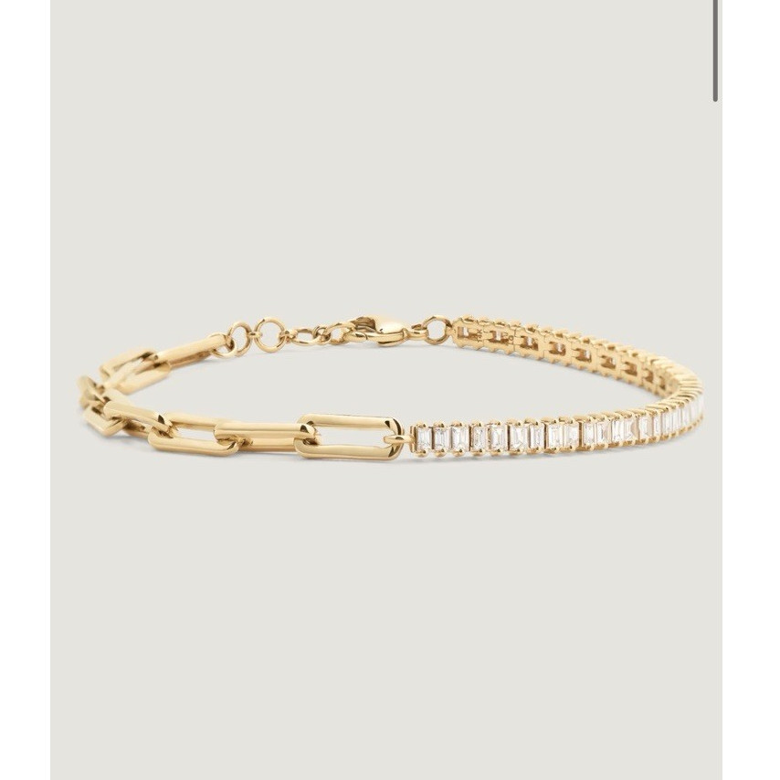Baguette Tennis Link Bracelet Diamond