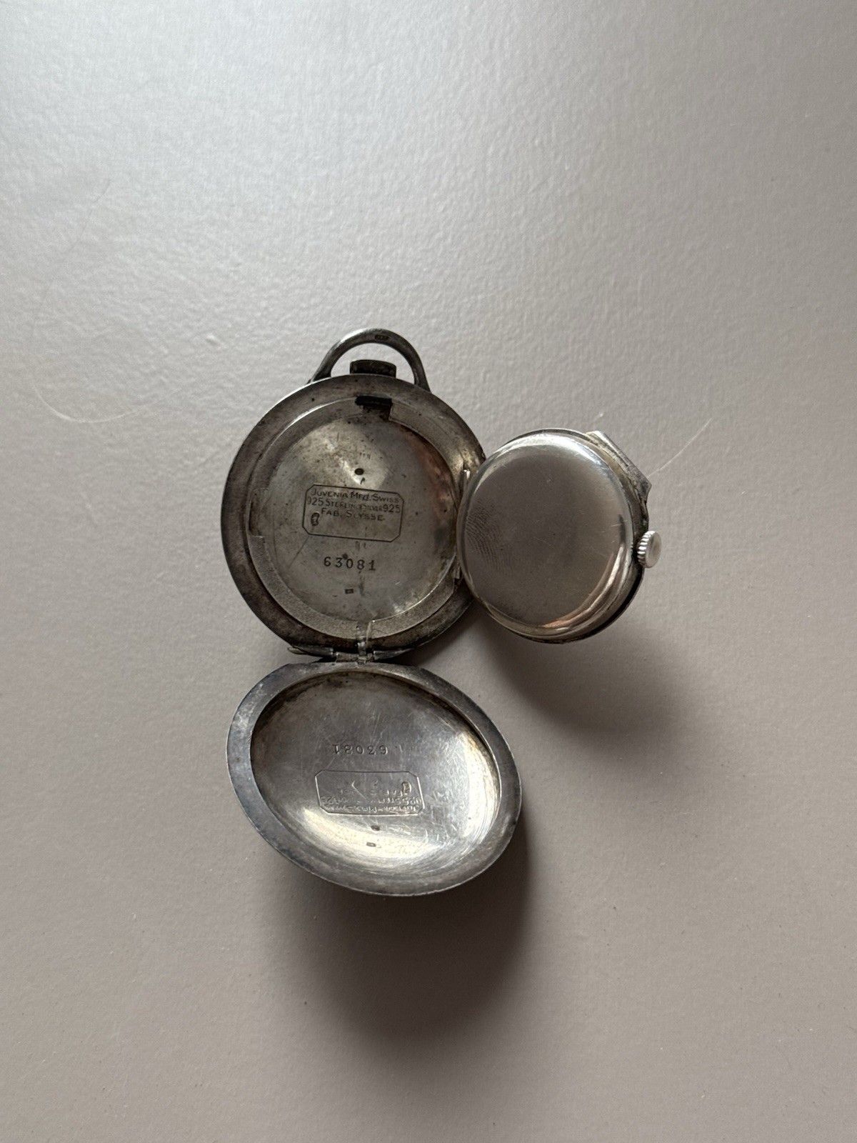 Rare 1920s Art Deco Silver Pocket Watch Hermès Paris Montre-Sport by Juvenia VGC