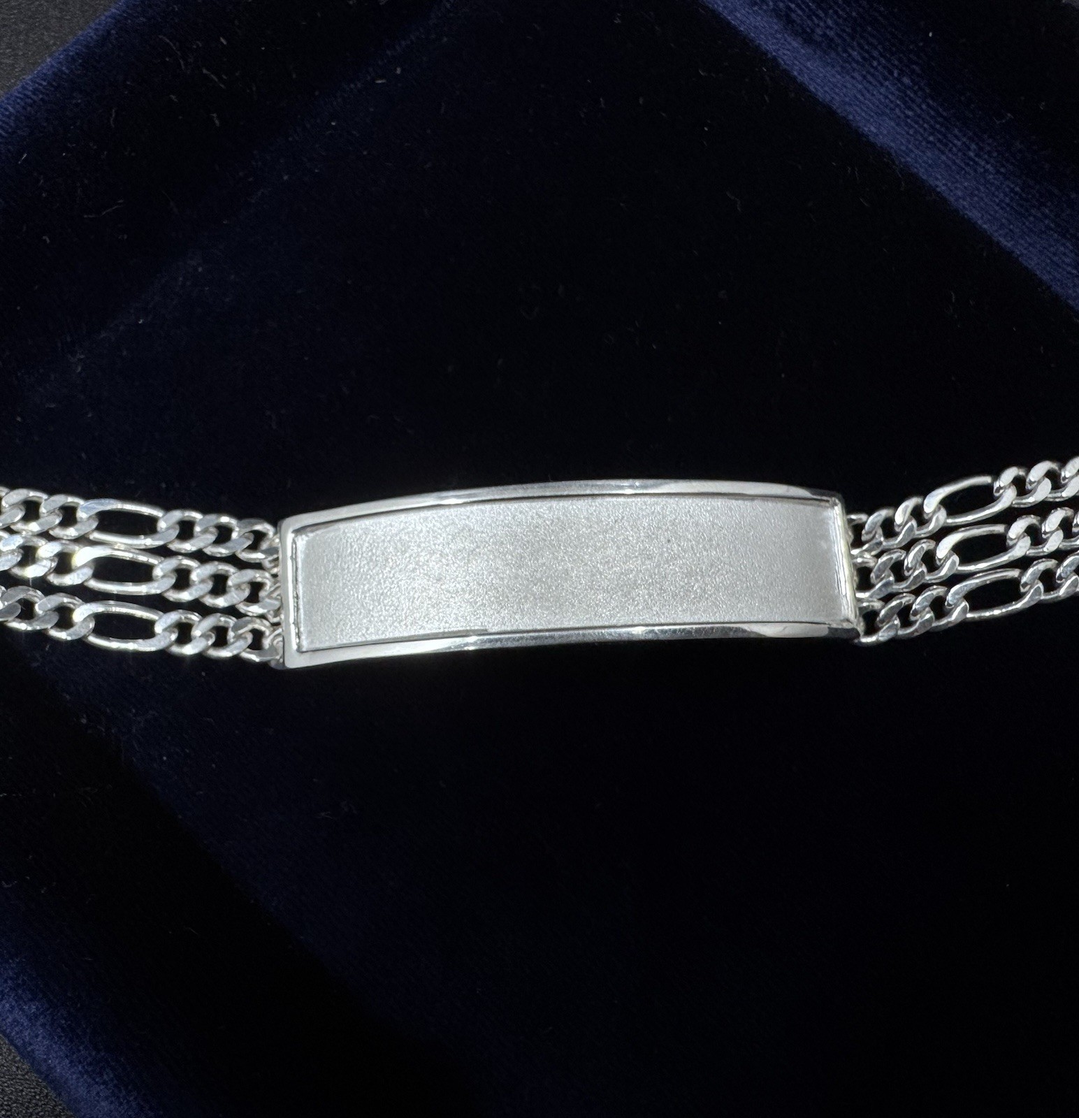 16mm Solid 925 Silver Figaro Link ID Bracelet 8inch 925 Esclava FREE ENGRAVING