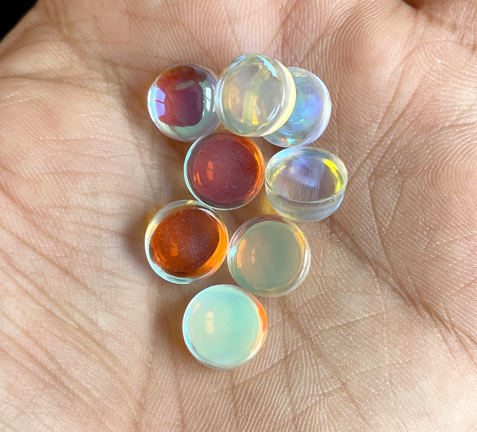 Beautiful Rainbow Mystic Quartz Smooth Round Cabochon, Wholesale Loose Gemstone