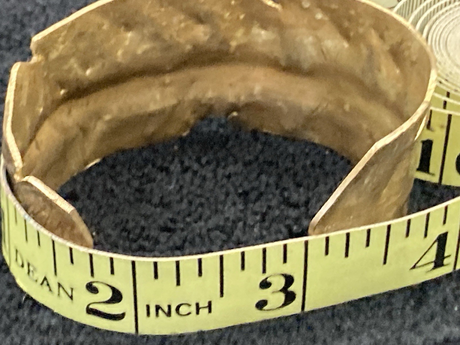Handcrafted Brass Gold-Tone Cuff Bracelet Asymmetrical Unisex Adults 6 in