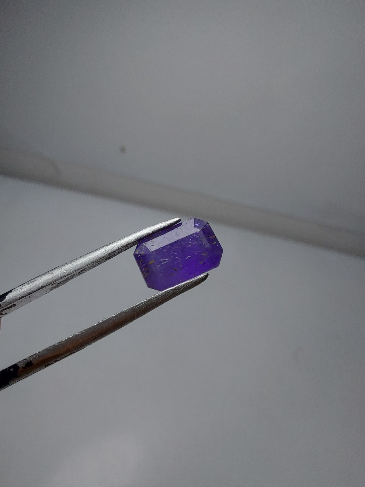 1.35- carat fluorescent Tenebrecent hackmanite cut from Badakhshan Afghanistan