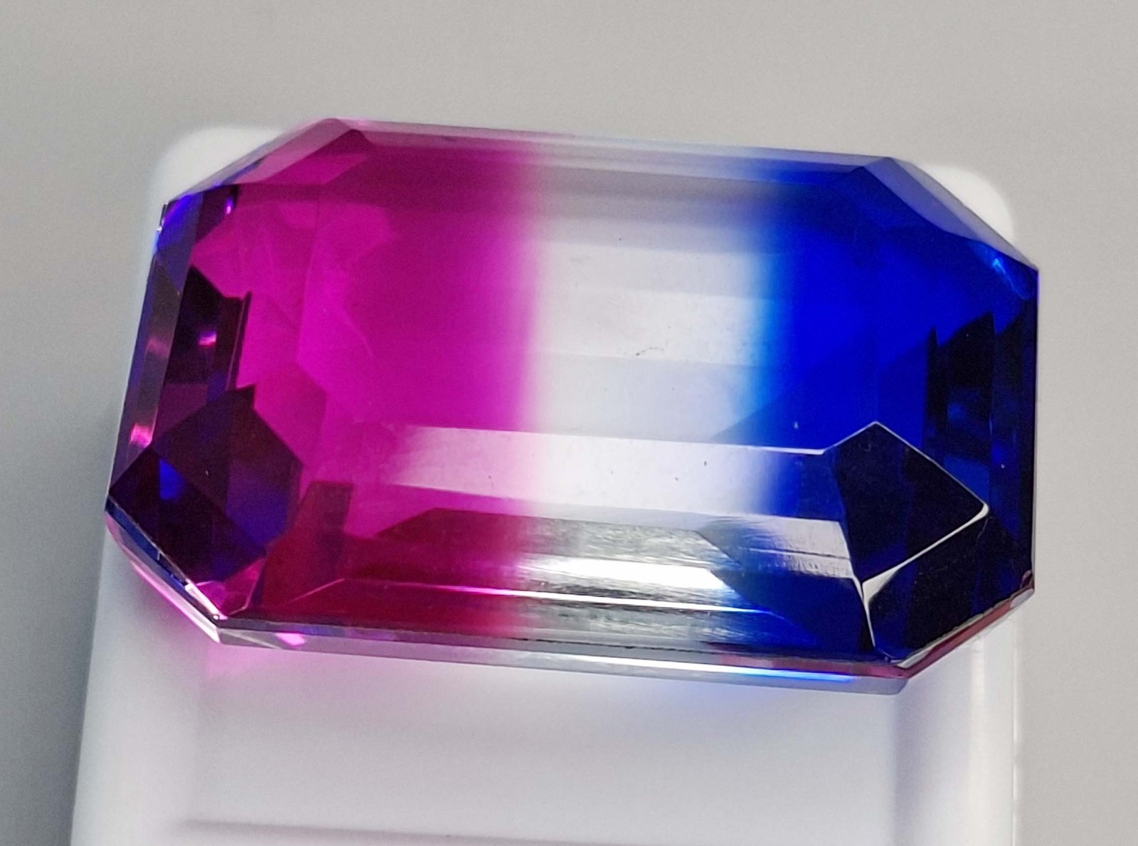 Bi-Colour Tourmaline Emerald Cut 53-55 Ct Natural Certified Loose Gemstone SP249