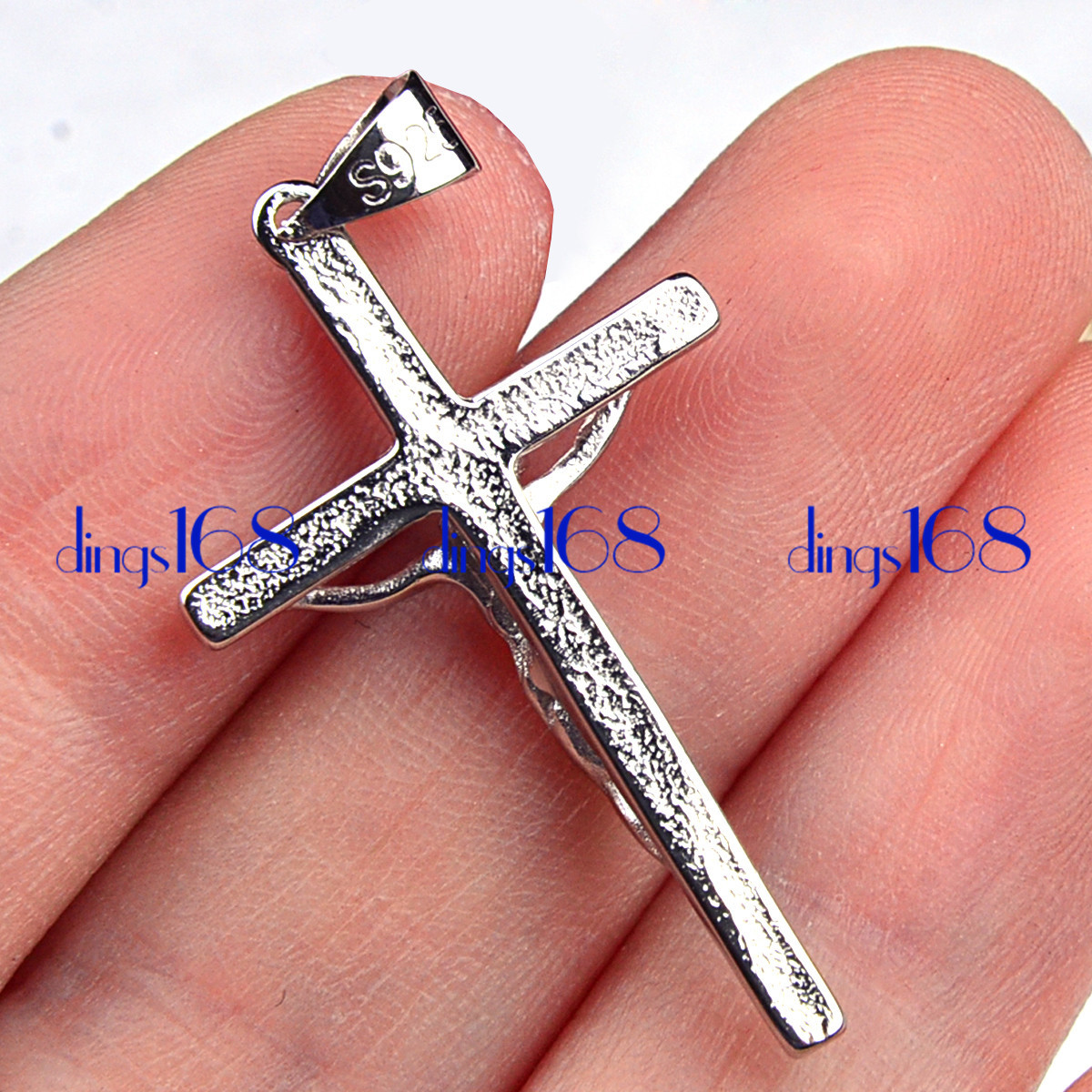 925 Sterling Silver Crucifix Cross Pendant +16/18/20/22/24/26-38″ Necklace H083s