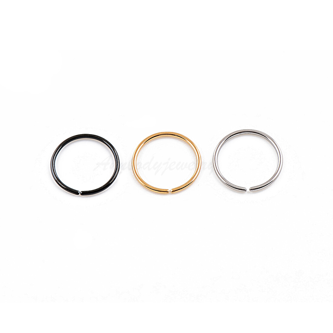 20G 18G 1/4″ 5/16″ 3/8″ Gold Plated on Steel Seamless Nose Hoop Ear Tragus Ring