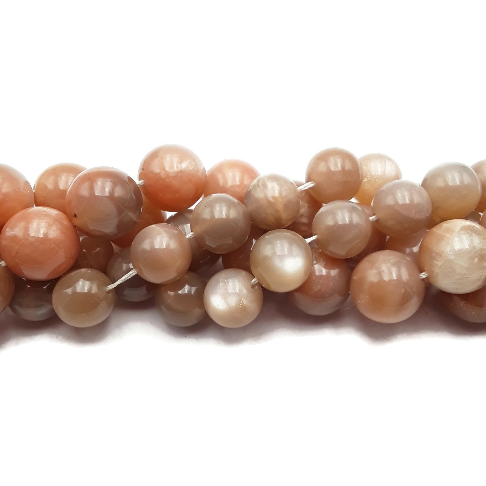 High Grade Peach Moonstone Smooth Round Beads 6mm 8mm 10mm 12mm 15.5″ Strand