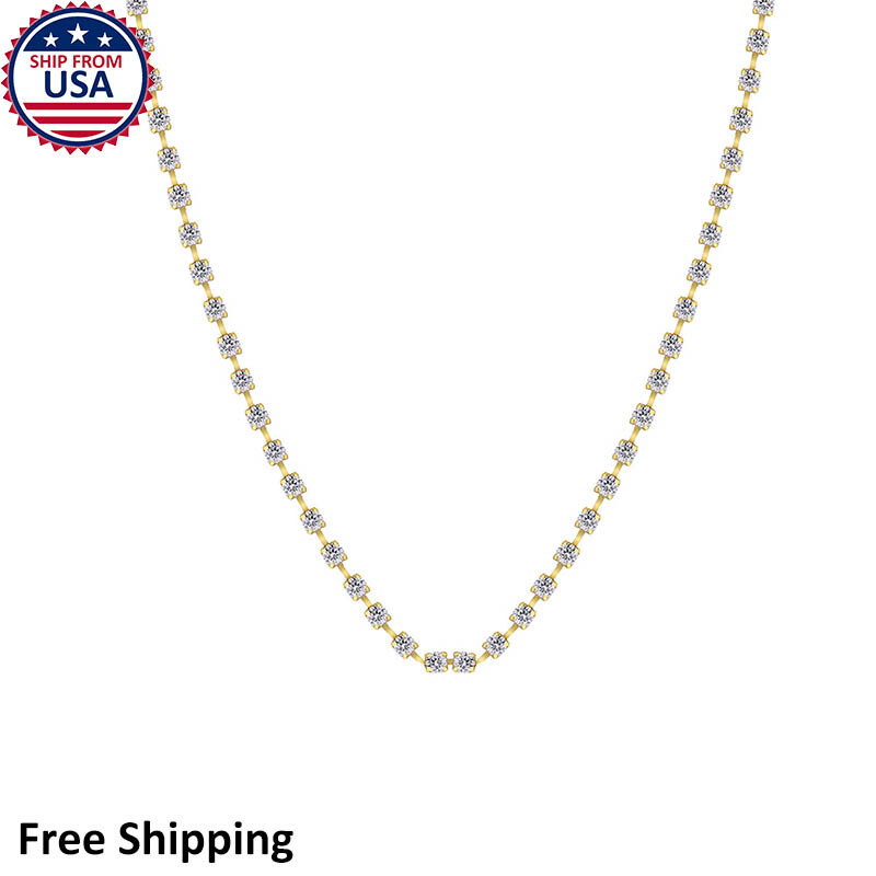 Women 14K Gold Choker Rhinestone Fashion Beauty Cute Love Pretty Necklace
