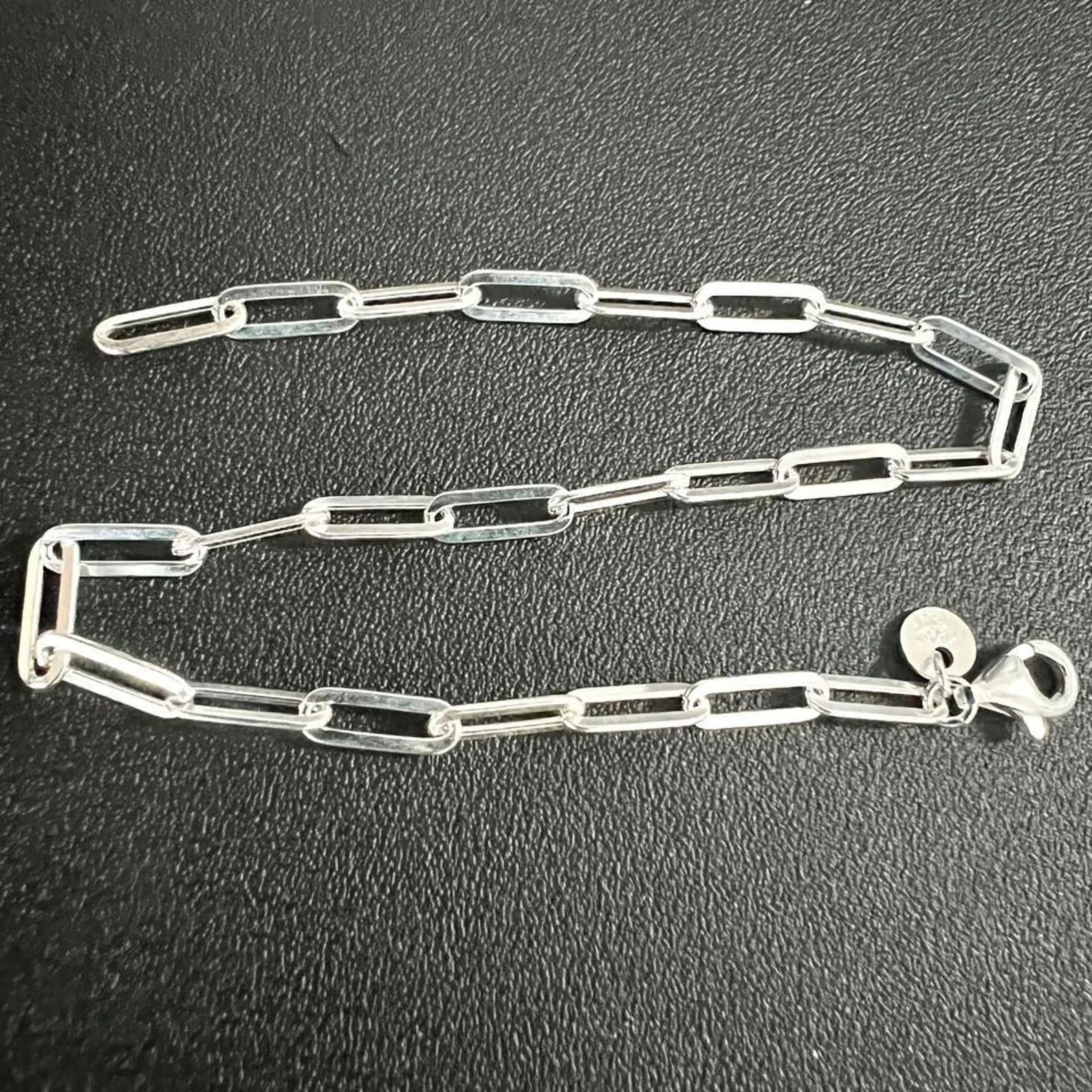 Italy Paperclip Bracelet Sterling Silver 925 4MM Bracelet Men Women FREE SHIPPIN