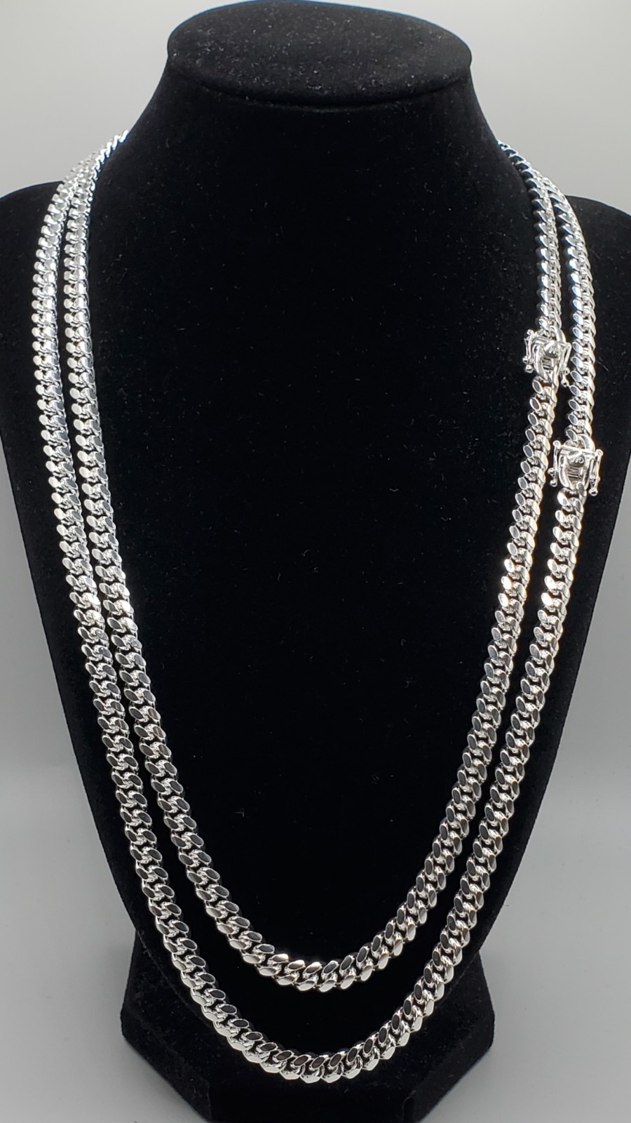 Solid 925 Sterling Silver Miami Cuban Chain 6.2mm 22-24″ Box Lock Men Italy, NEW
