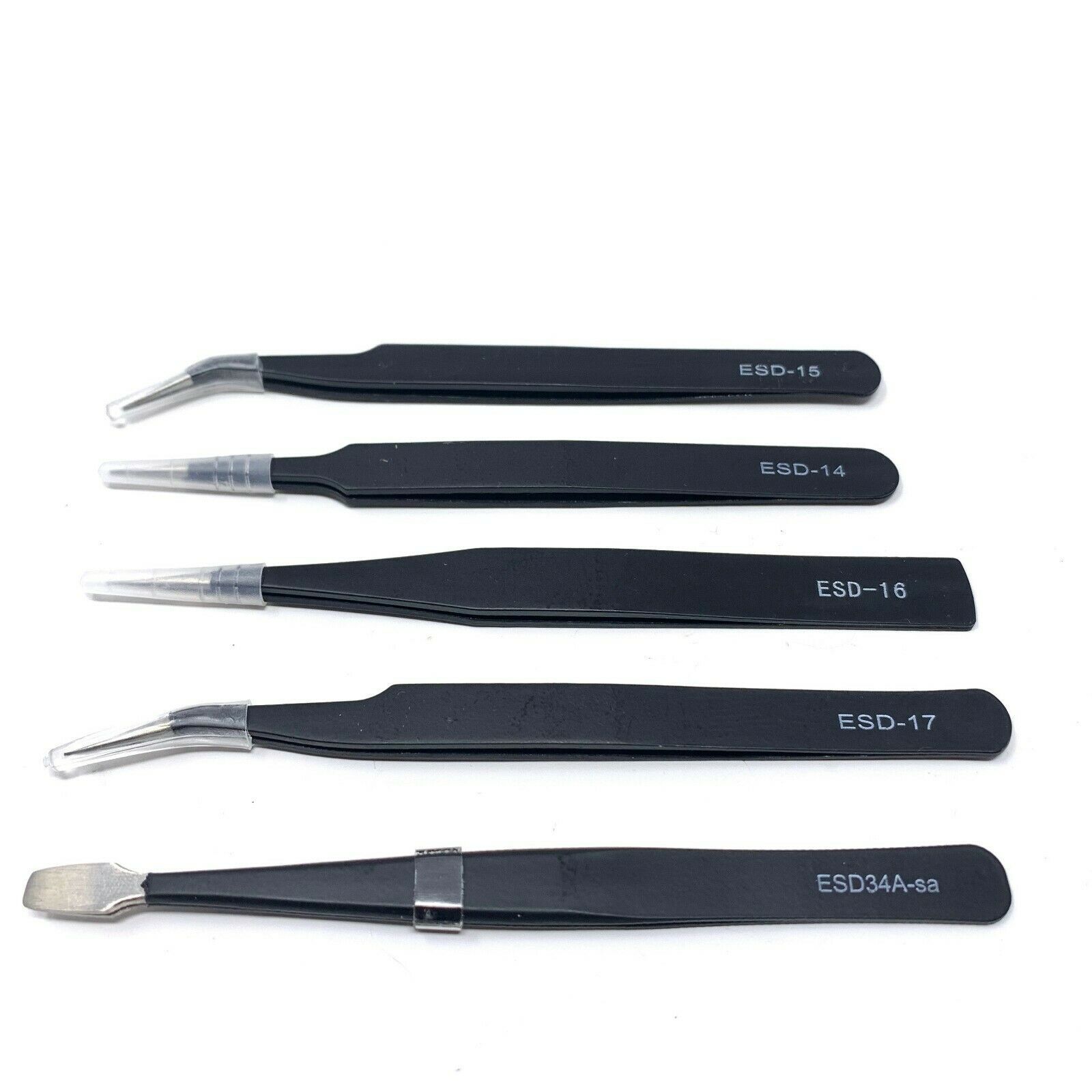 10pc ESD Tweezers Precision Set Stainless Steel For Electronics & Jewelry Repair