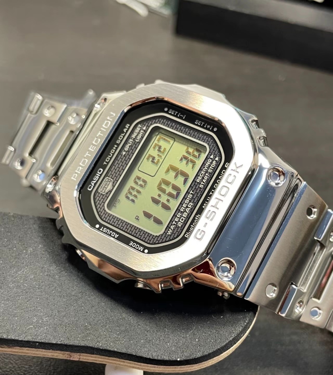 Casio G-Shock GMW-B5000D-1 Silver Full Metal Tough Solar Bluetooth Digital Watch
