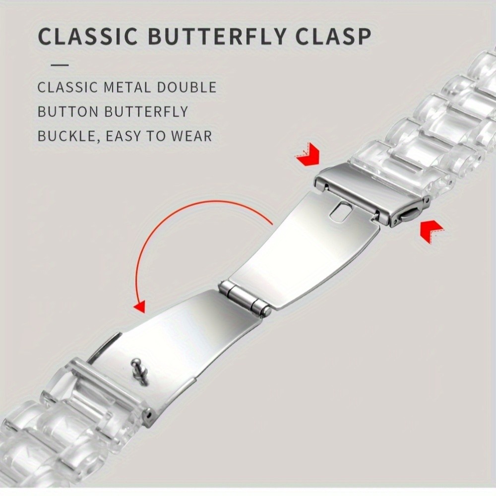 Transparent Resin Strap Link Watch Band For Samsung Galaxy Watch 7 6 5 4 40/44mm
