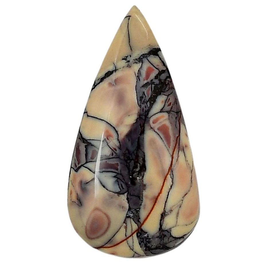 Natural Porcelain Jasper 17.75×34.3×6 mm Pear Shape Polished Gemstone LS91-05735