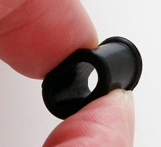 Pair BLACK SILICONE TUNNELS Plugs ear stretchers 2g 6mm stretching soft flexible