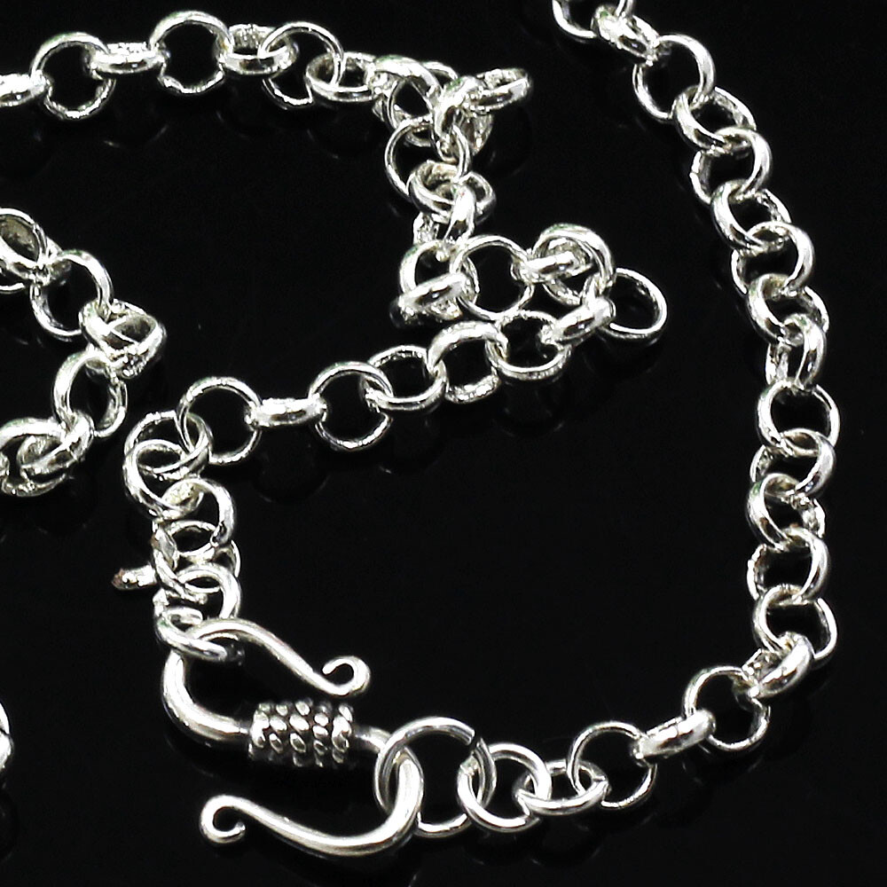 925 Sterling Silver Chains Rolo Soldered Necklace Belcher 3mm 4mm 5mm 7″-36″