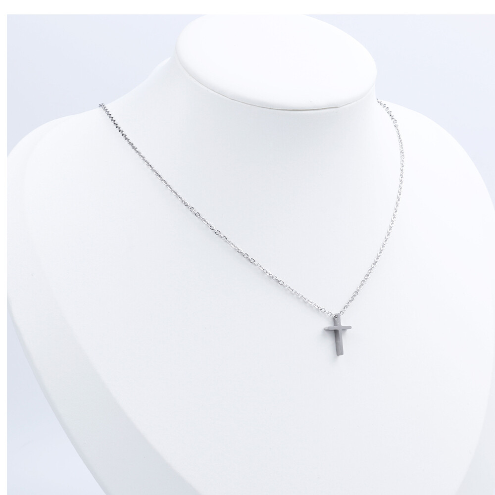 Cross Necklace Stainless Steel Pendant for Kids Small for little girls and boys