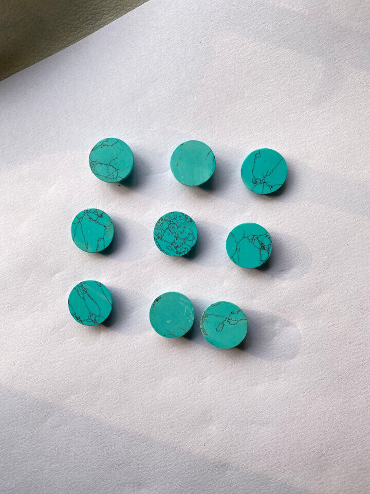 [WHOLESALE] SYNTHETIC BLUE TURQUOISE CABOCHON ROUND SHAPE LOOSE GEMSTONE