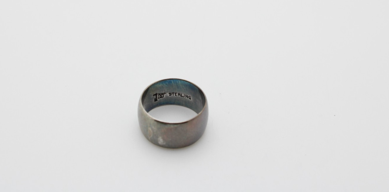 Vintage 925 Sterling Silver Designer 9.5mm Wide Dome Smooth Band Ring Sz 4.5