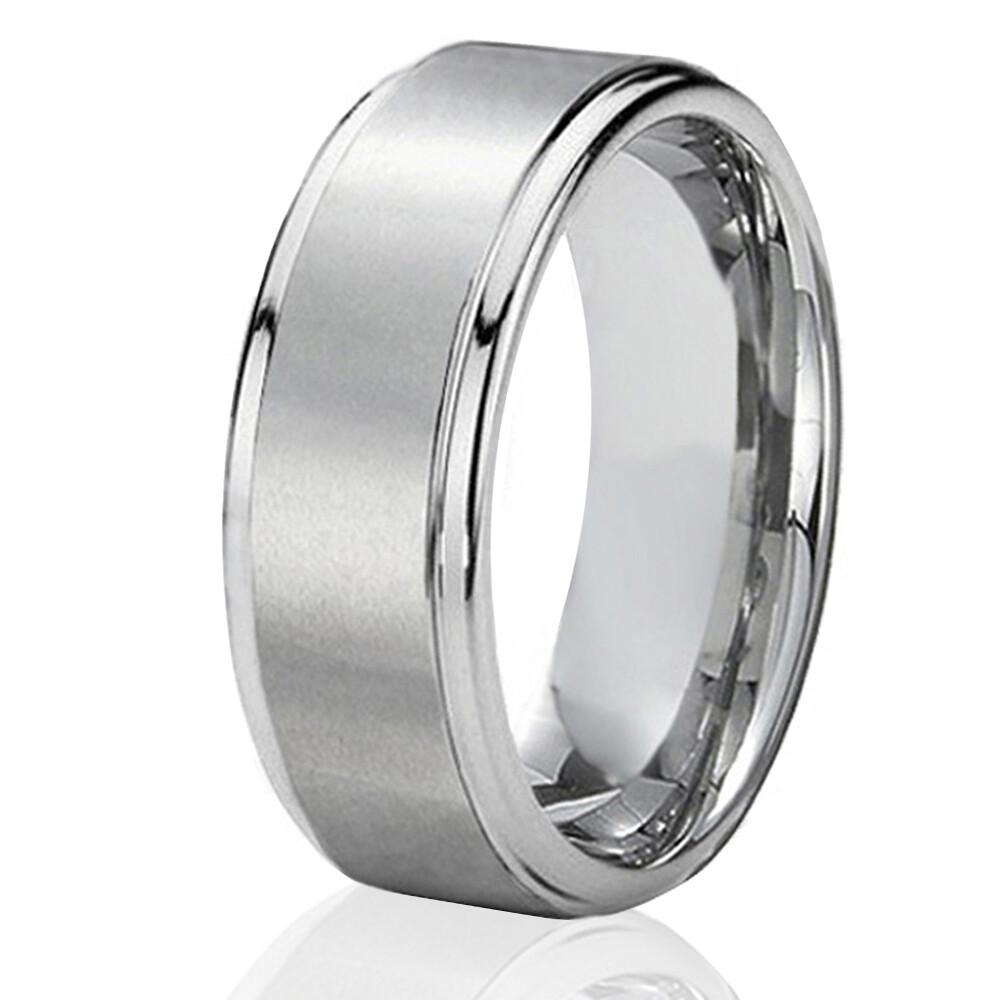 🔥 Titanium Silver Rings Brushed Mens Rings Matte Engagement Mens Wedding Bands