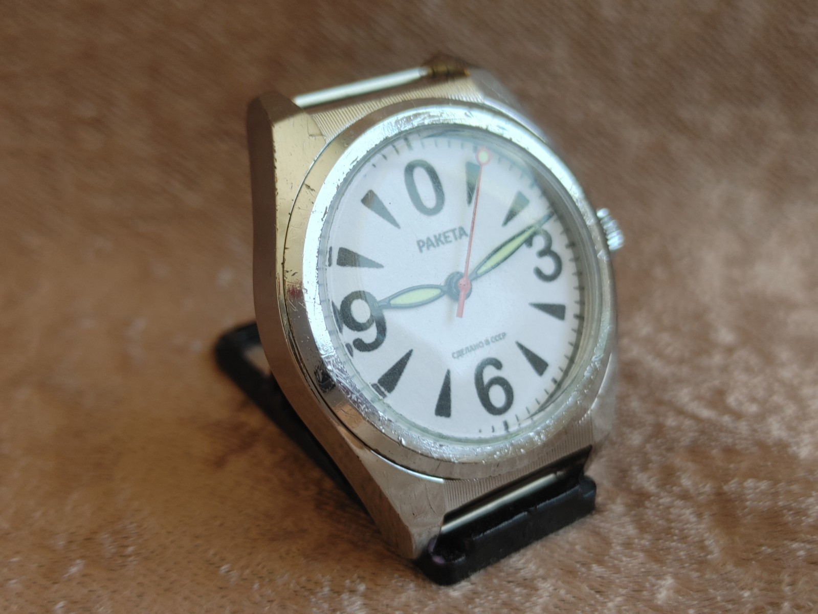 Watch Raketa Big Zero Mechanical Men Wrist Watch USSR Vintage Soviet