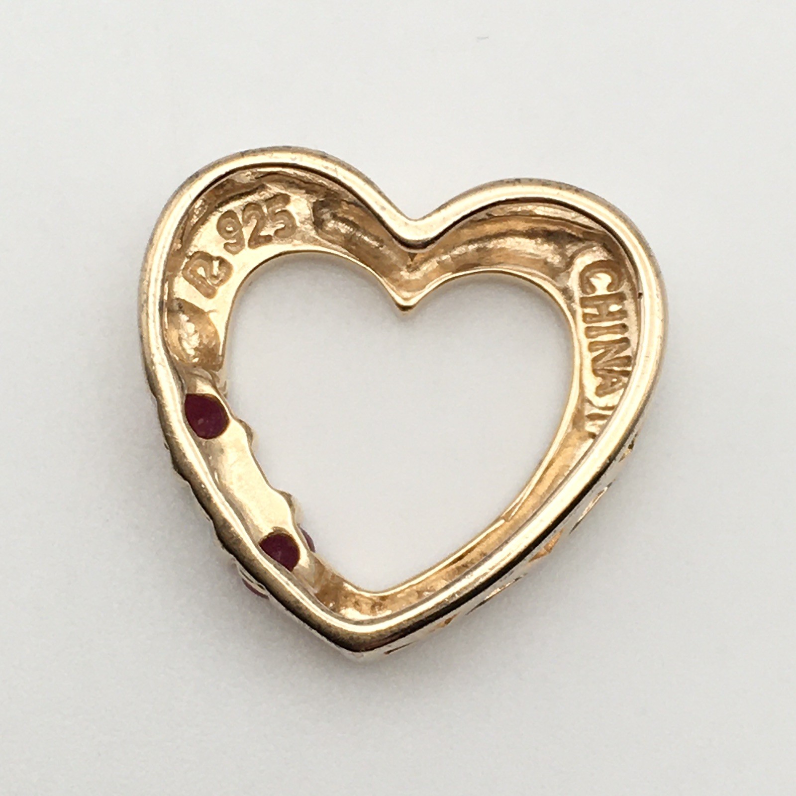 Vtg Sterling Silver Gold Dip ROSS SIMONS Heart Pendant Marked 925 1.7g #69