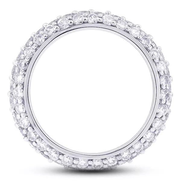 Eternity Wedding Ring Classic Solid 14K Gold 1.35 CT Round Natural Diamond F VS2