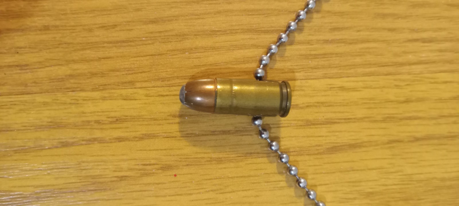 9mm Luger Bullet Jewelry Necklace Hand Polished Brass and Copper Finish NK-691