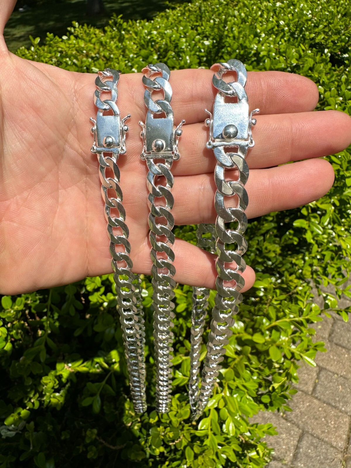 Curb Cuban Link Chain Necklace Bracelet Real 925 Sterling Silver Sleek Box Clasp