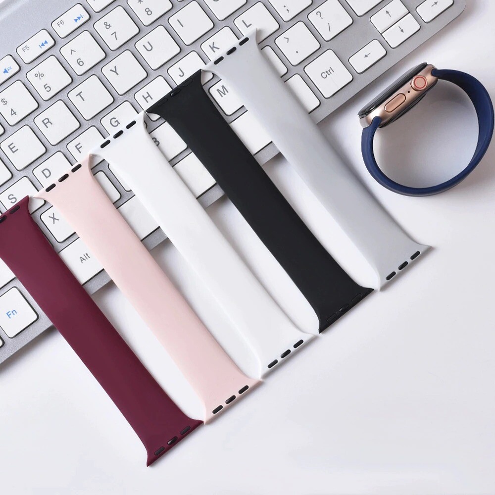 Silicone Solo Loop Band Strap Hot For Apple Watch Series 6 7 8 9 10 42/44/45 mm
