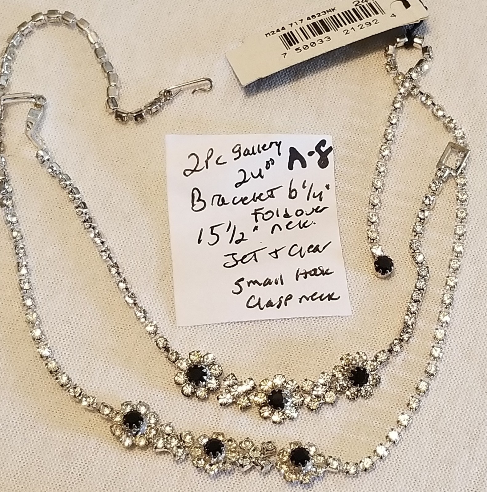 Austrian Crystal Rhinestone Jewelry Necklace Nice Quality Old Stock Never Used