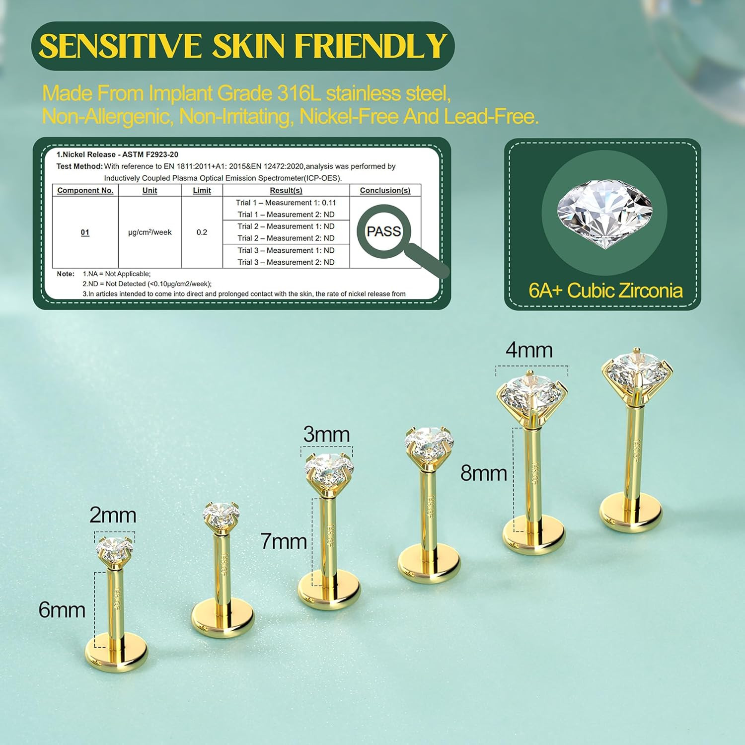 Flat Back Earrings Stud : 14K Gold Filled Titanium Surgical Steel Earrings Hypoa
