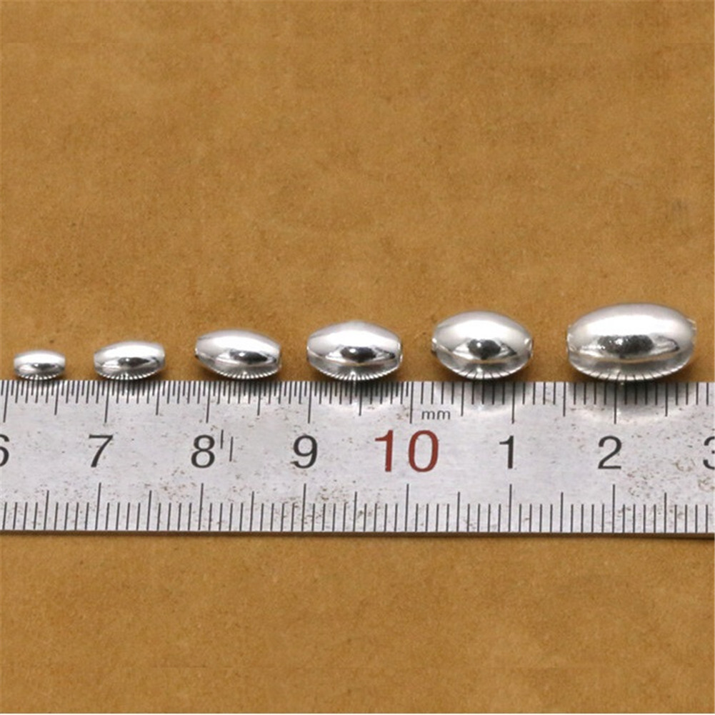 925 Sterling Silver Oval Beads for Bracelet Necklace 2mm 3mm 4mm 5mm 6mm 7mm 8mm