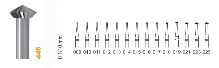 Fig 446 Setting Burs Hart Bur 70° 010 – 1mm Jewelry Bearing Cutter 6 pack