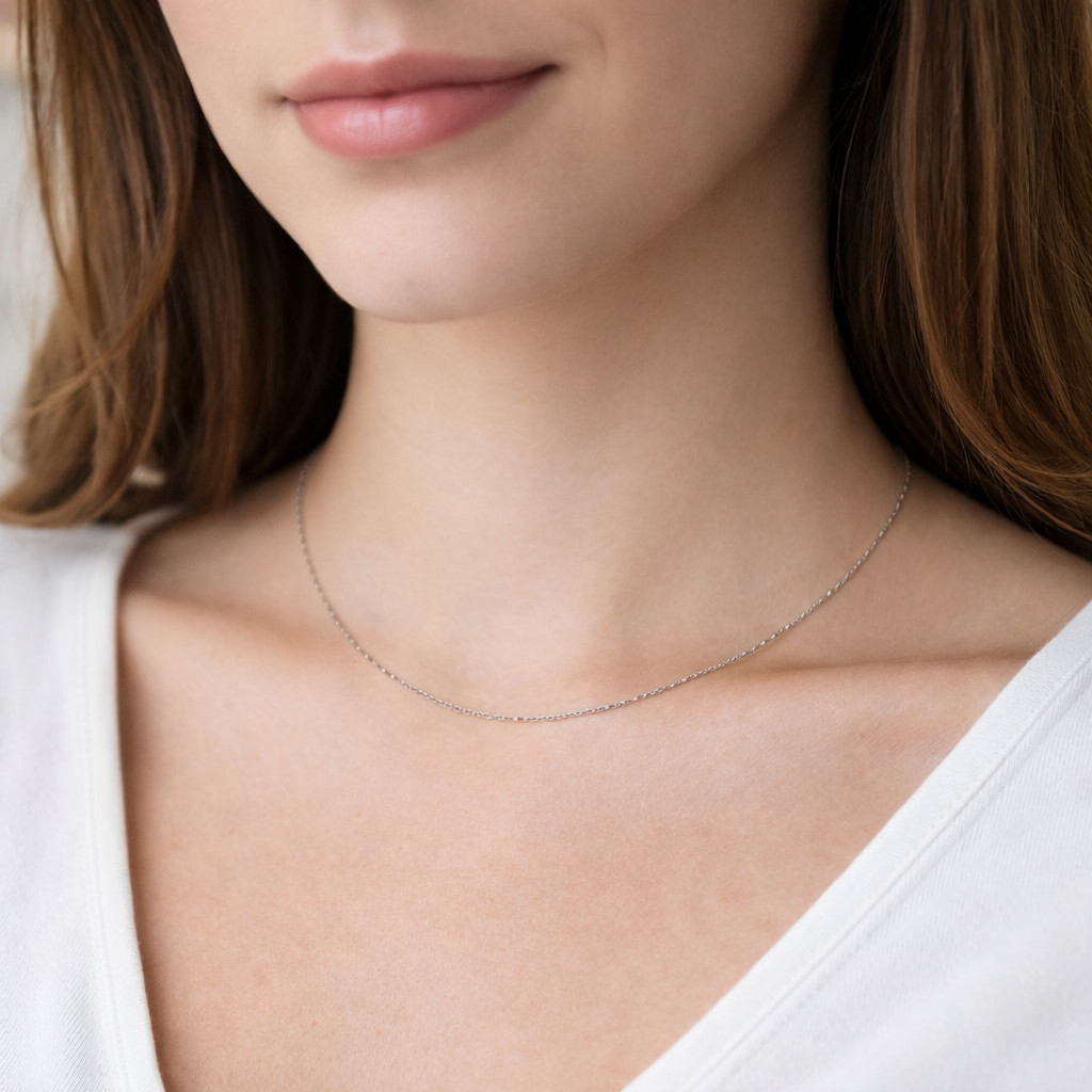 Stainless Steel Rolo Cable Chain Necklace Petite Minimalist Gift for Men Women