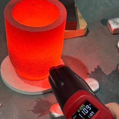 Nelyrho Graphite Crucible with Pouring Spout for Metal Melting 25kg