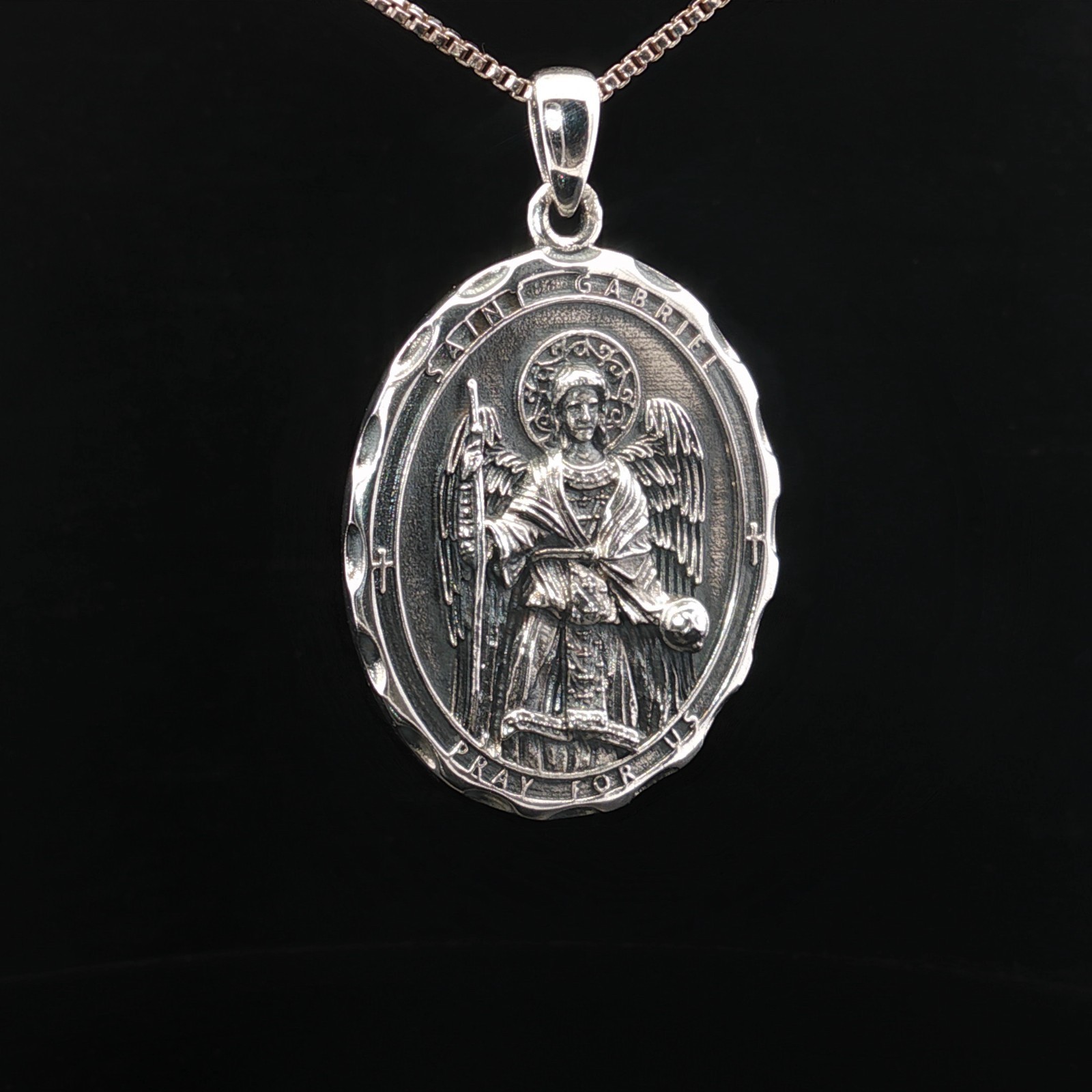 925 Sterling Silver Archangel Gabriel Necklace
